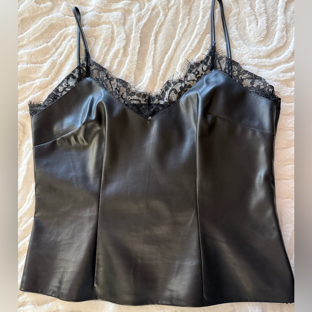 T137- Black Lace Trim Camisole